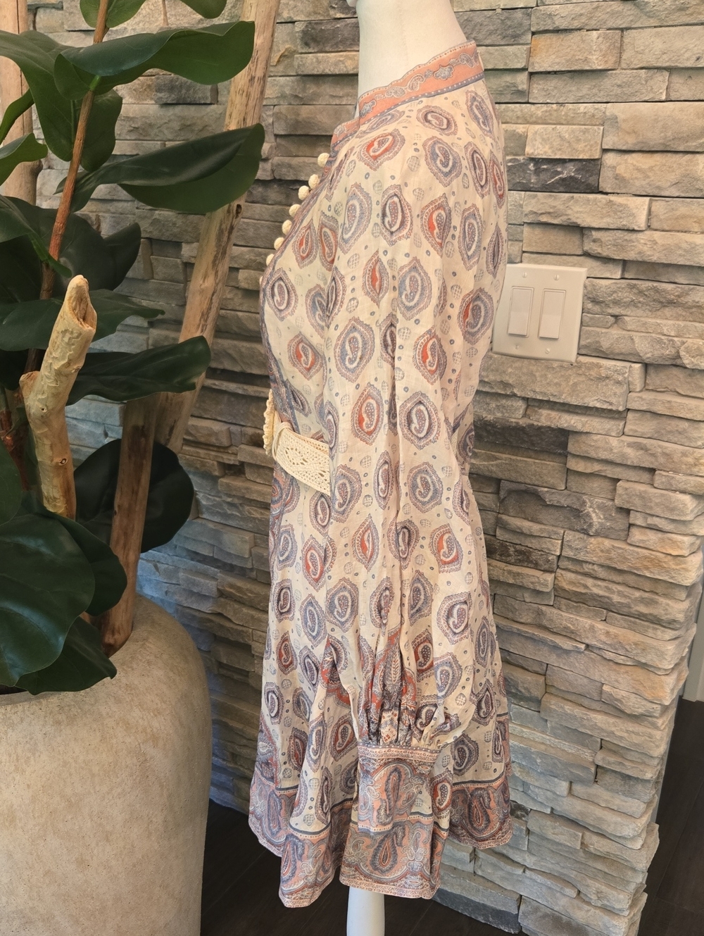 Zimmermann Paisley Belted Mini Dress - Picture 5 of 8
